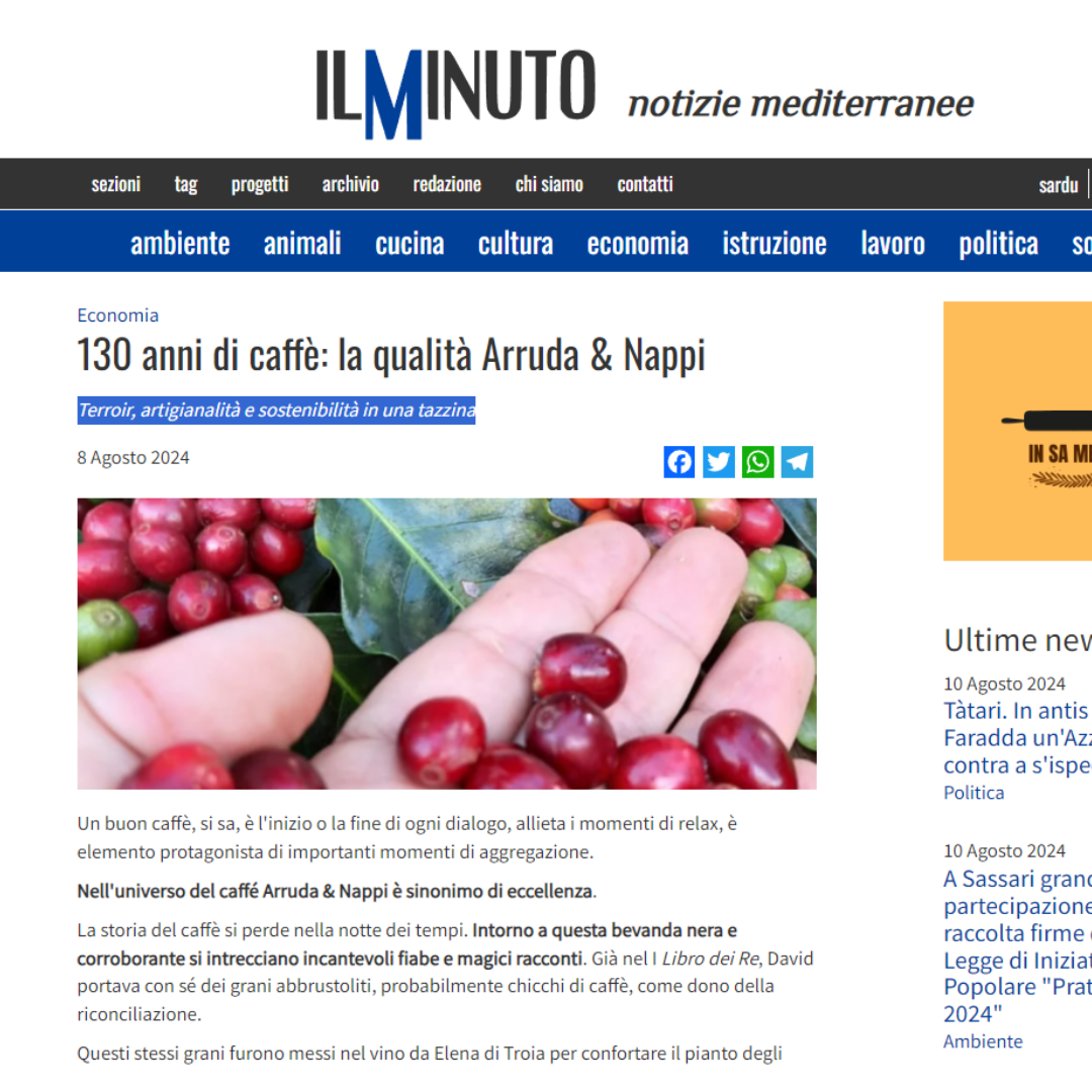 [news] ARRUDA & NAPPI in the News: Article by "Il Minuto", Mediterranean News